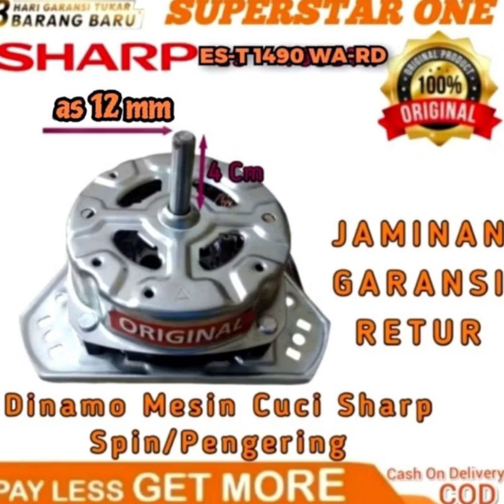 dinamo spin/pengering mesin cuci sharp ES-T 1490 WA-RD kapasitas 14kg