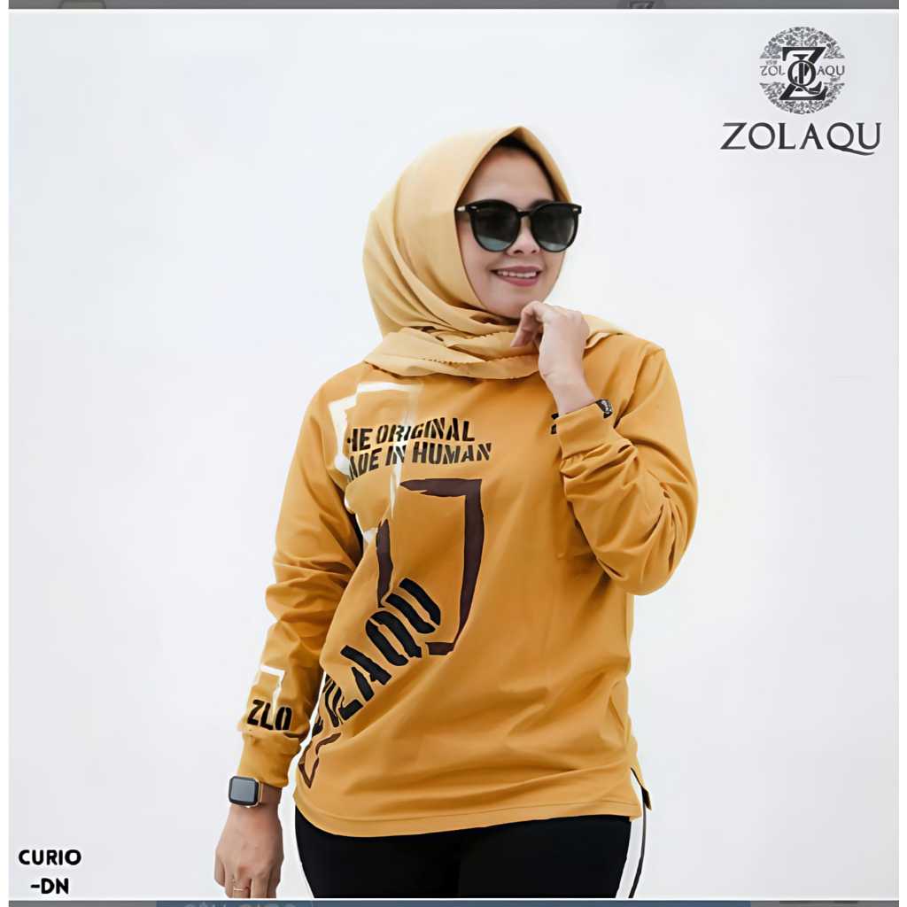 kaos zolaqu ori / atasan wanita lengan panjang / zolaqu original combed kaos atasan wanita - zolaqu