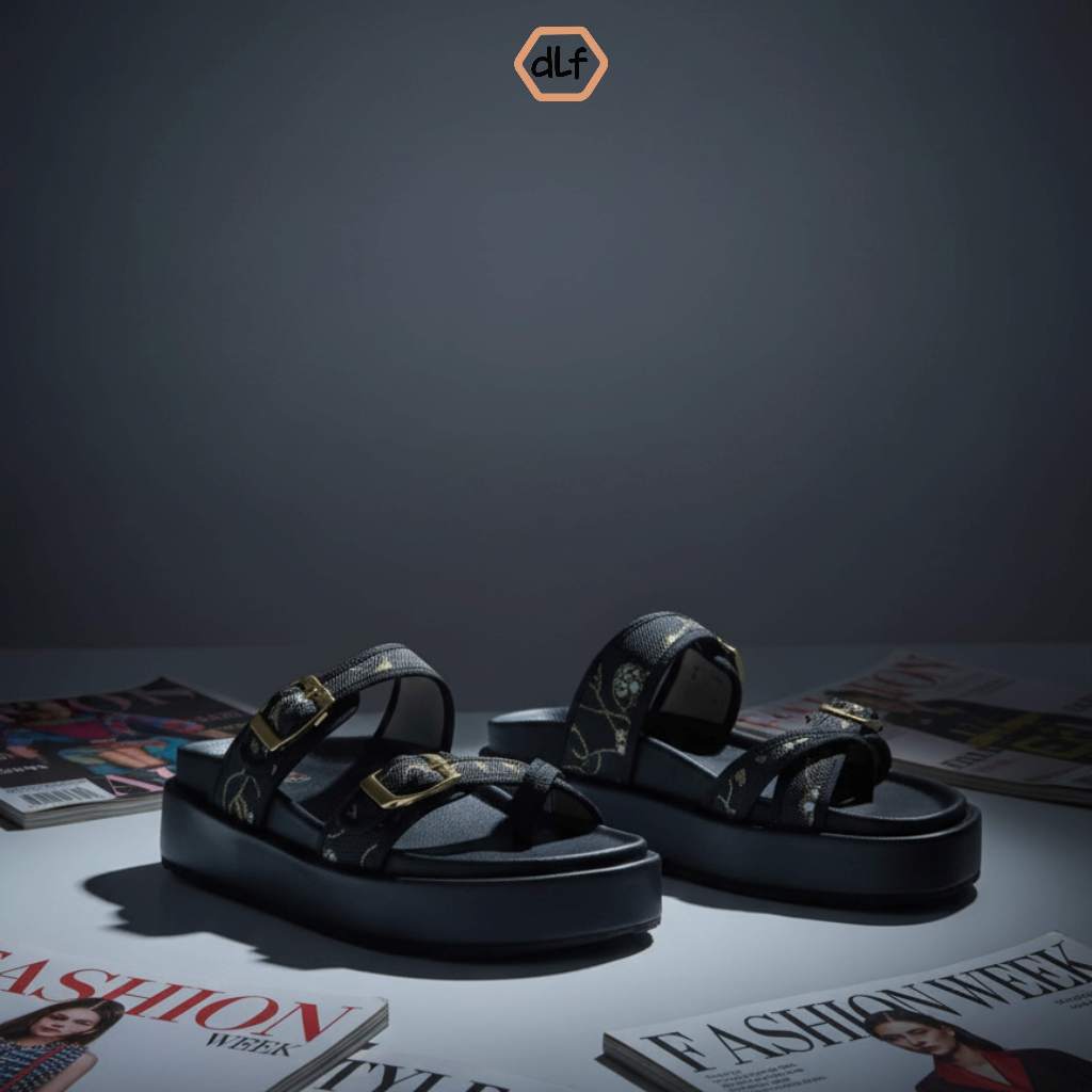 d'Lafeet Sandal Wanita PlatFrom - Belinda Black
