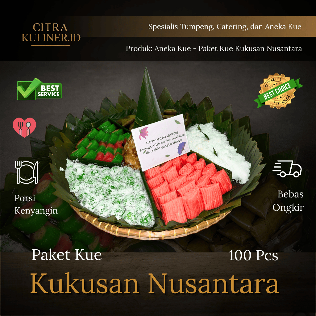 

Paket Kue Kukusan Nusantara / Makanan Sehat / 5 Macam Aneka Kue/ Kue Getuk / Kue Klepon / Kue Sawut Gula / Kue Mata Roda / Kue Tumis / Gratis Ongkir