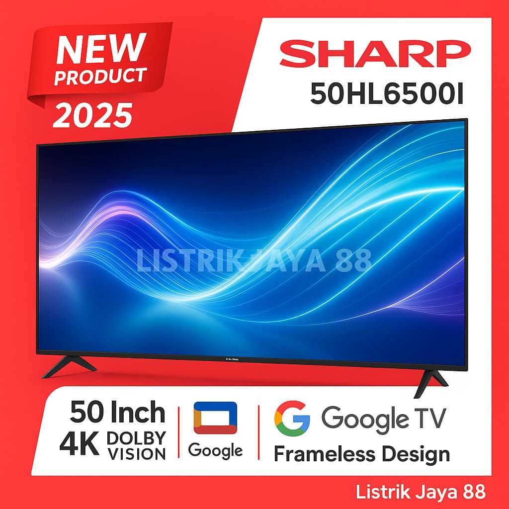 TV Sharp 50 inch 4K QLED Google TV 50HL6500i - Google TV Sharp 50 inch - Garansi Resmi