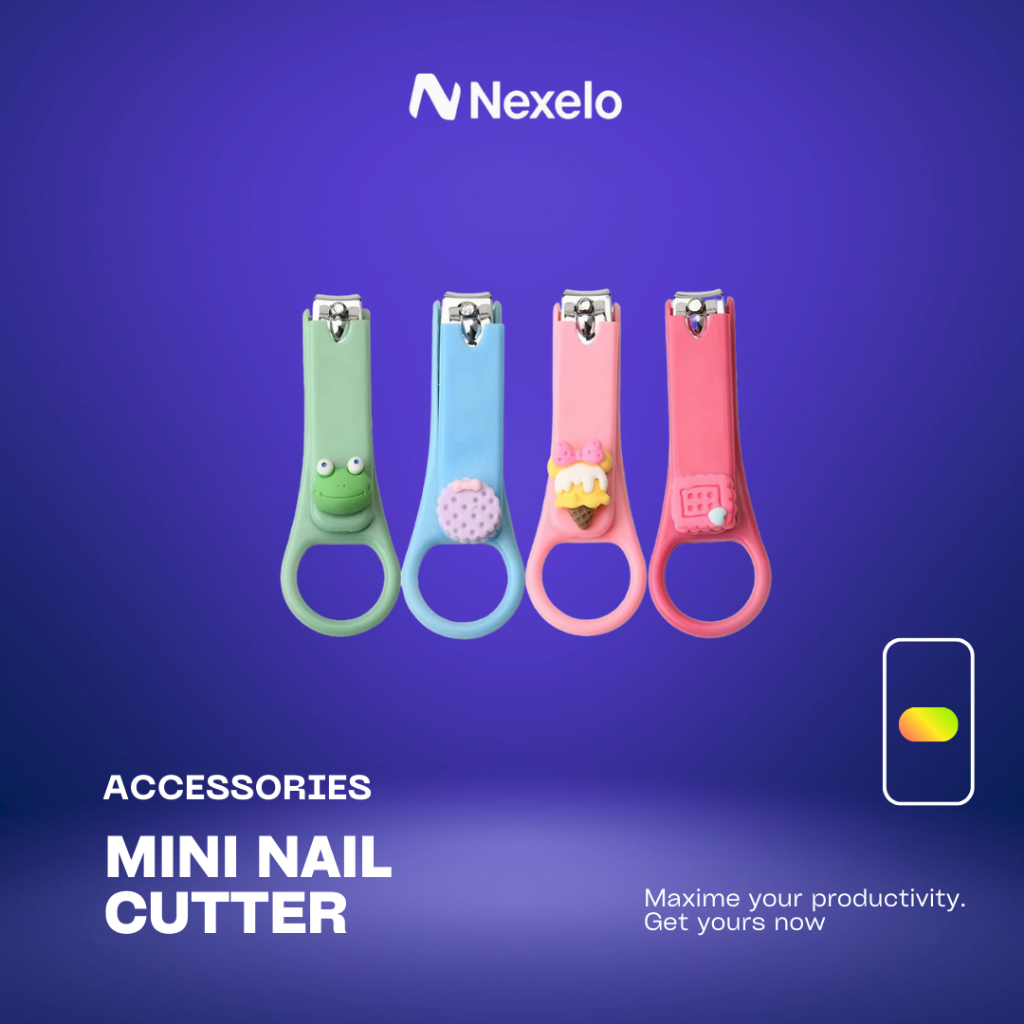 Gunting Kuku Mini Karakter 3D Aesthetic Nail Clipper Pemotong Kuku Anak Dewasa HM1032