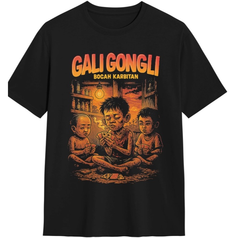Kaos Fans Iwan Fals | GALI GONGLI | Warna Hitam Cotton Combed 24s