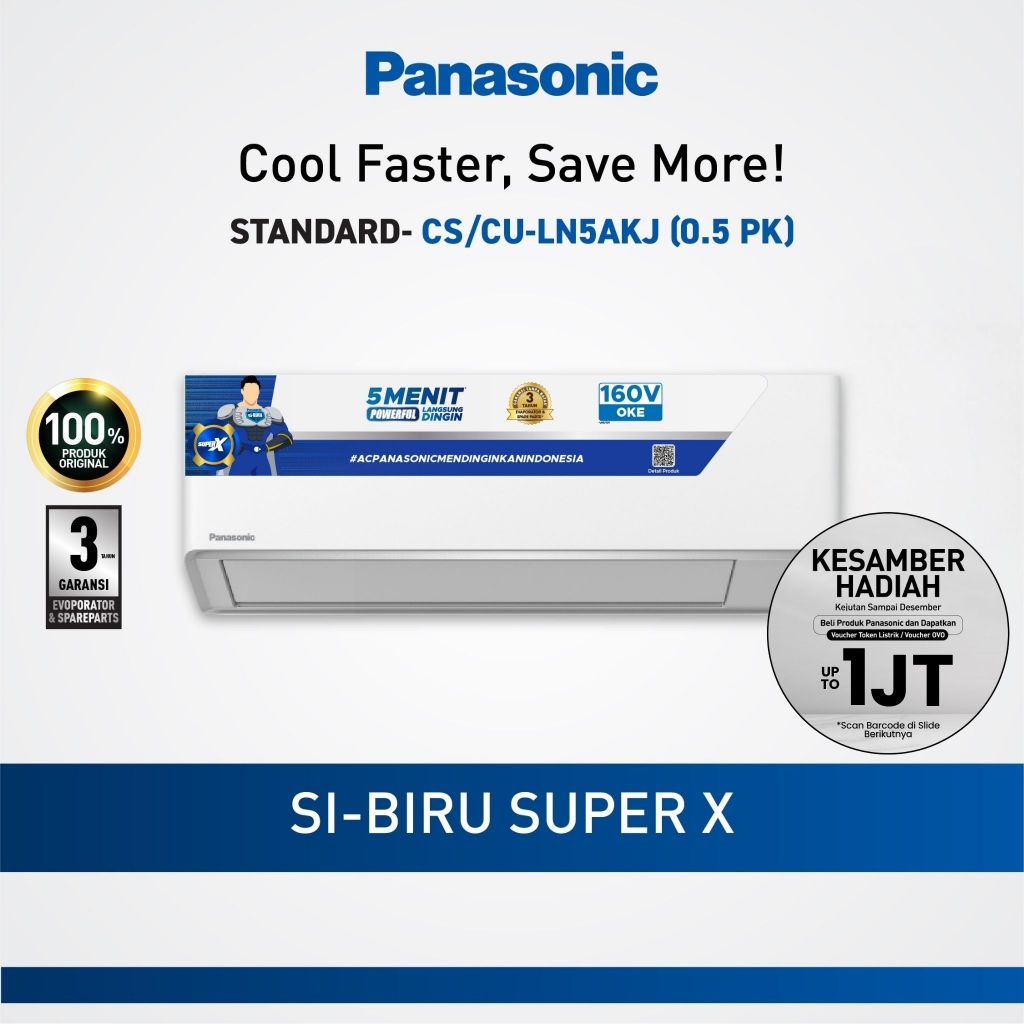 Panasonic CS|CU-LN5AKJ AC Split Standard Si Biru
