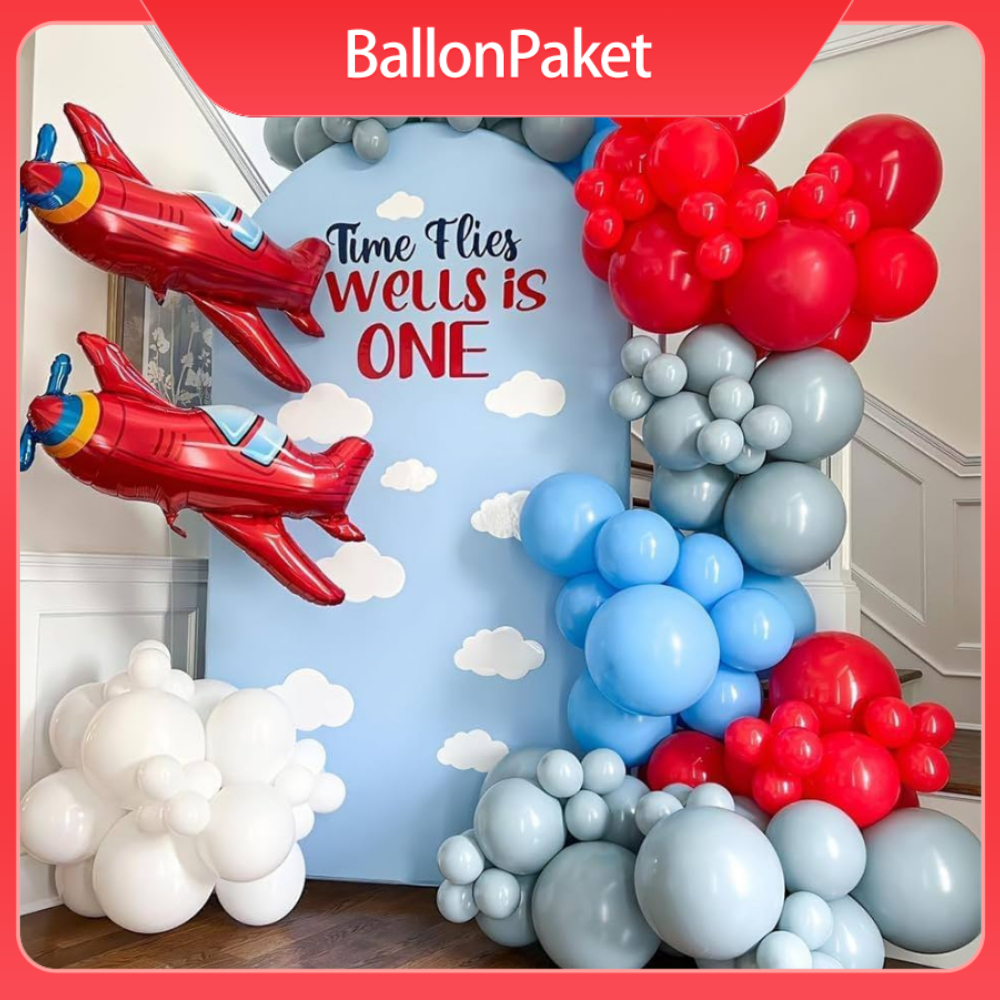 Balon Foil Pesawat Terbang Jumbo  / Foil Transportasi Udara Balon Dekorasi Hiasan Perlengkapan Ulang