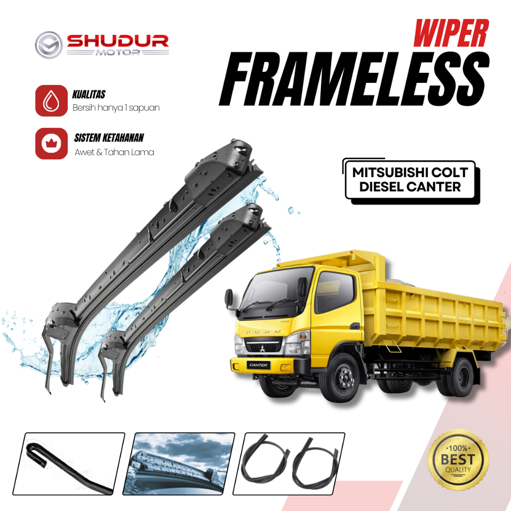 Wiper Truk Canter Colt Diesel - Wiper Mobil Truk Espasio - Wiper Mobil Truk Depan - Wiper frameless 