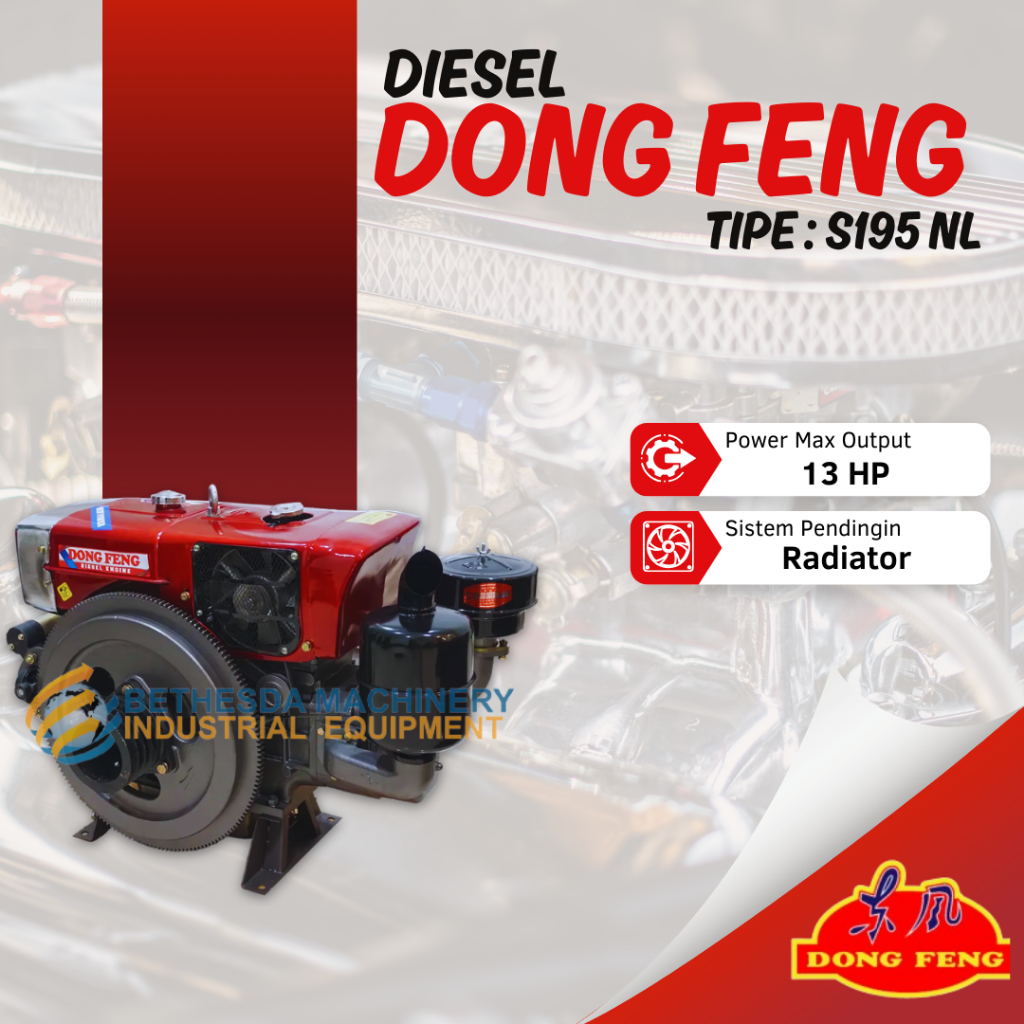 Diesel Dongfeng Kapasitas 13Hp Radiator Lampu tipe Dong Feng S195 NL