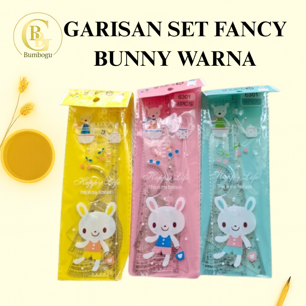 GARISAN ISI 3 SET / GARISAN SET FANCY BUNNY WARNA / GARISAN SET BUNNY / GARISAN SET WARNA / GARISAN 