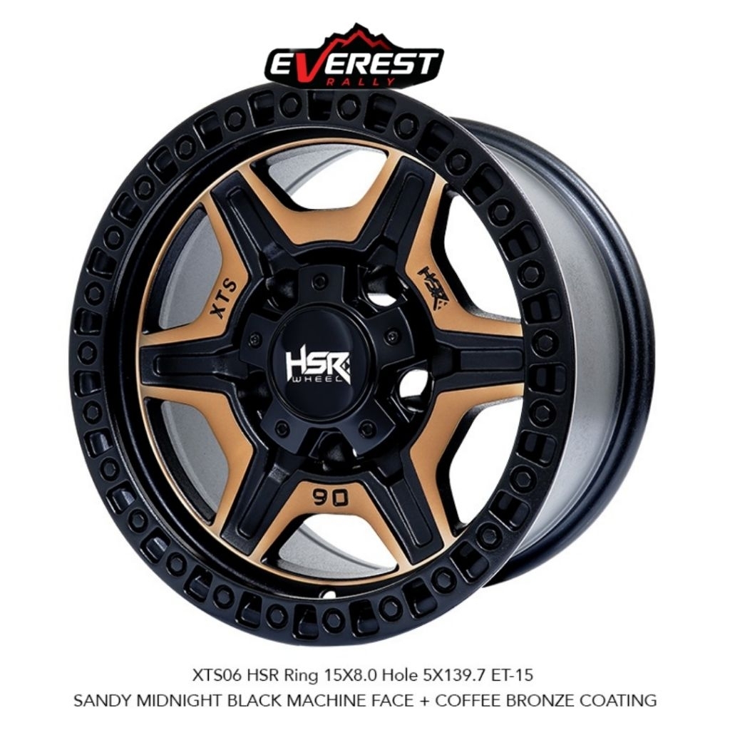 Velg Mobil Hsr Xts06 Ring 15Lebar 8 Hole 5X139,7 Et-15