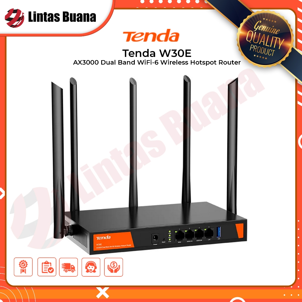 Tenda W30E AX3000 Dual Band Gigabit Wi-Fi6 Enterprise Wireless Router