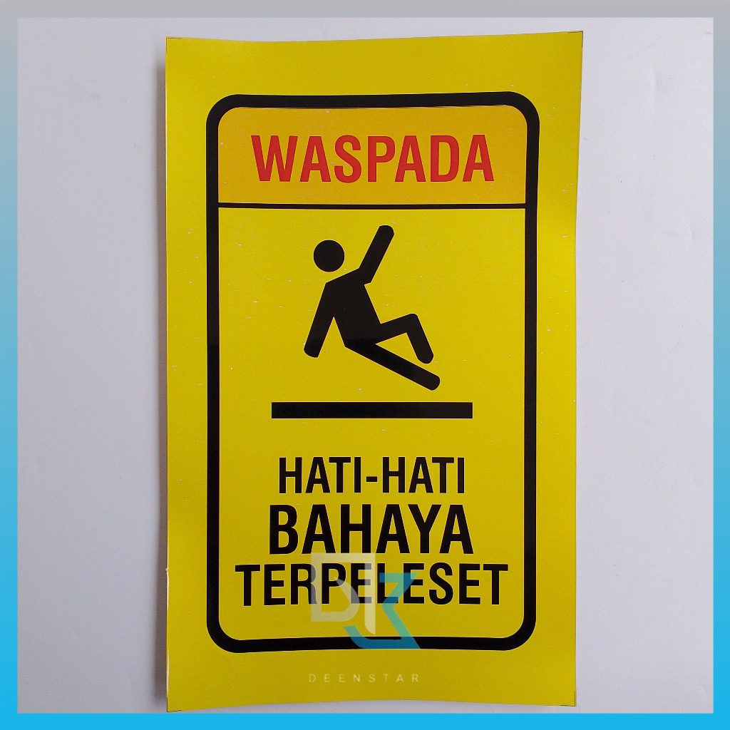 Stiker Waspada Bahaya Terpeleset - Lantai Licin - Stiker K3 - Stiker Vinyl