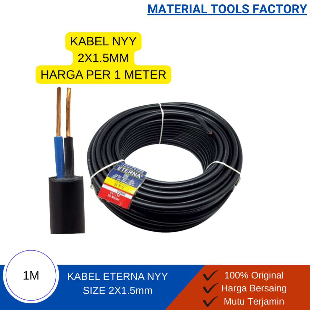 Kabel NYY -  Kabel Eterna - Kabel Outdoor NYY Eterna 2x1.5mm Custom Meter