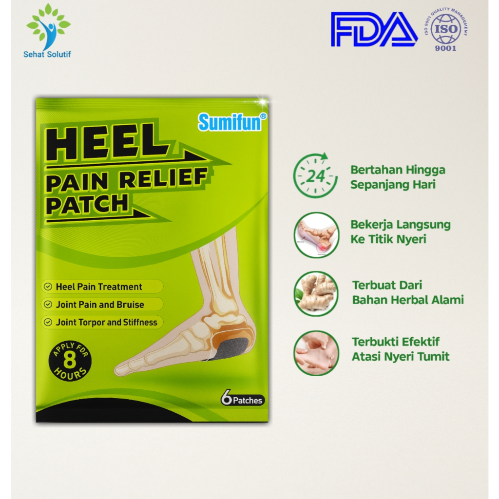 Koyo Tumit Sakit Herbal Sumifun Heel Pain Relief Patch Pegal Keseleo Linu Obat Tumit Sakit isi 6 Koy