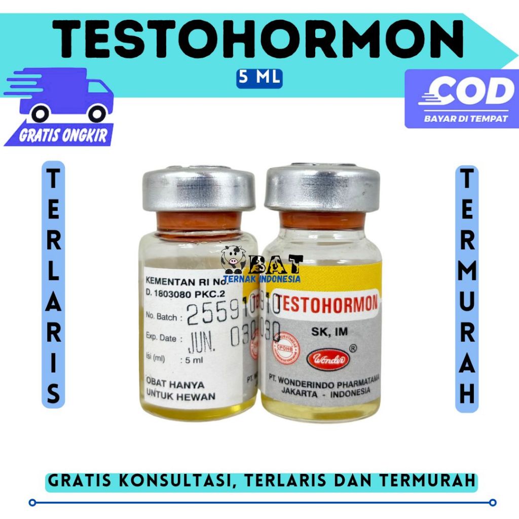 TESTOHORMON 5 ml WONDER - Mengatasi Gangguan Reproduksi Hewan