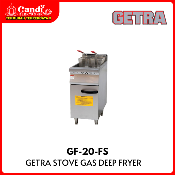 GETRA Gas Deep Fryer Kompor Gas Deep Fryer Stainless Steel Horeca   GF-20-FS