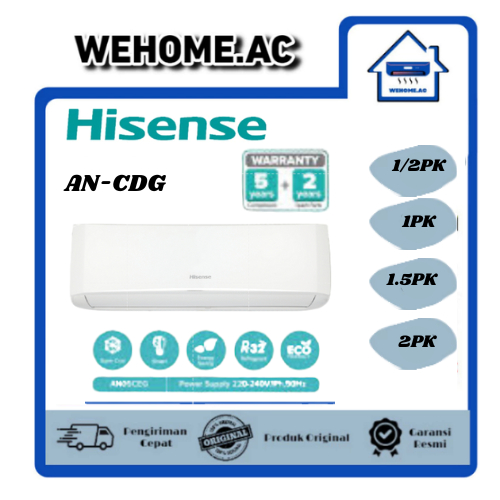 AC Hisense 1/2PK AN05CDG/ 1PK AN09CDG AC Standard Hisense AC 1/2PK-1PK Hisense