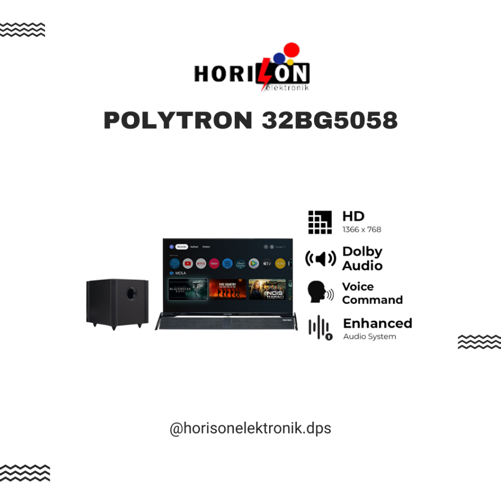 LED SMART TV POLYTRON 32 INCH 32BG5058 (SOUNDBAR)
