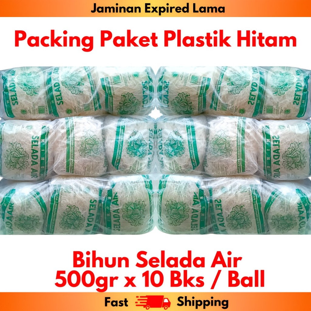 Bihun Selada Air 500gr x 10 Bks / Ball Packingan Paket Pakai Plastik Hitam