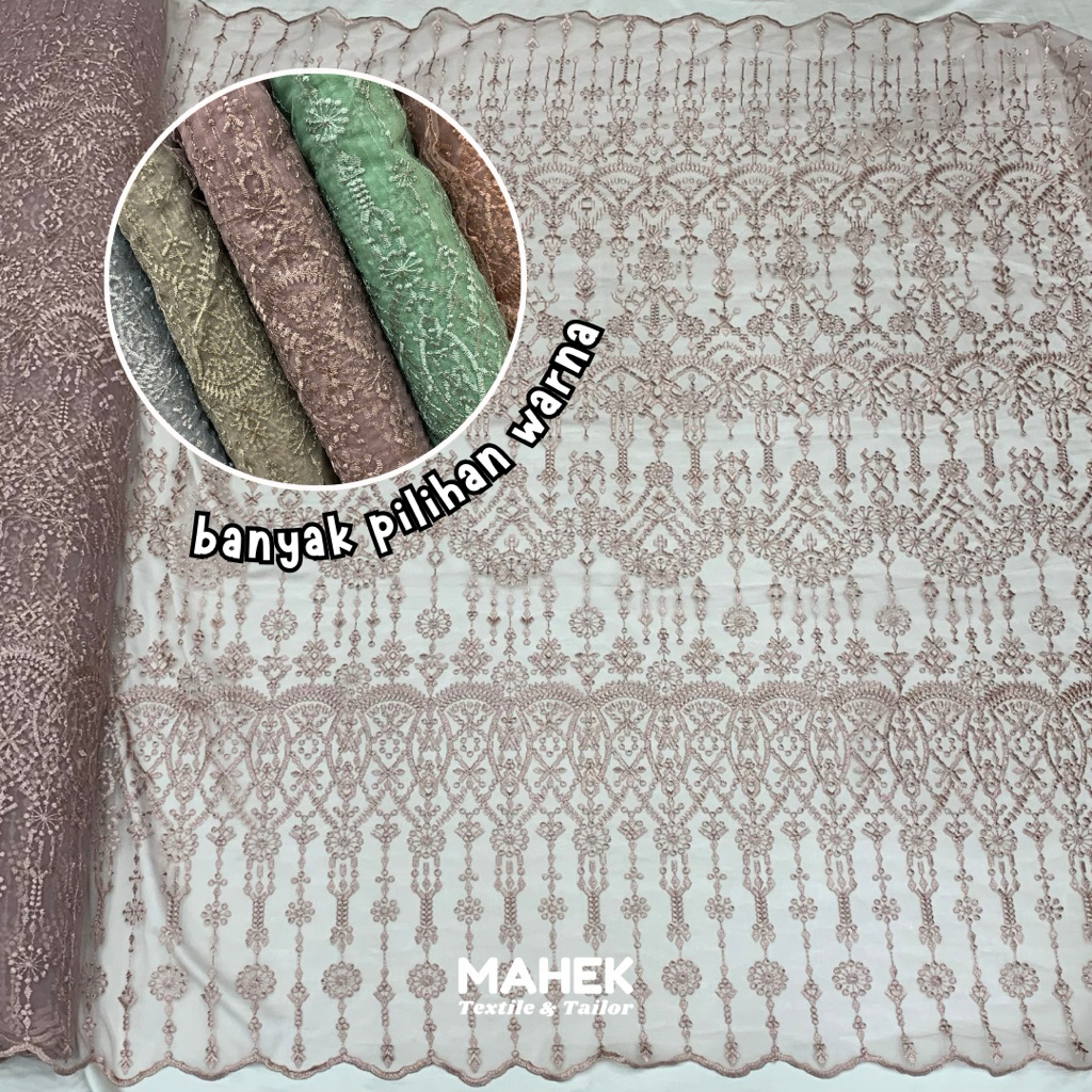 Tile Sapto / Tille Sapto Etnik / Tulle Sapto Bordir / Bahan Kebaya Outer Dress Lebaran / Harga per 0