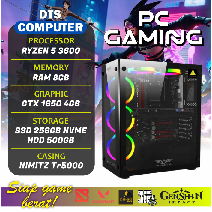 PC GAMING | Ryzen 5 3600 | GTX 1650 | NVME 256GB | HDD