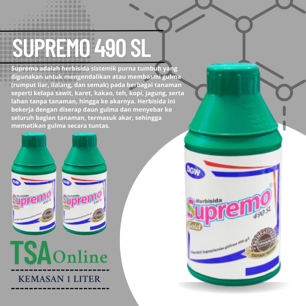 Herbisuda SUPREMO Gold 490 SL / obat rumput sistemik Supremo 1 Liter