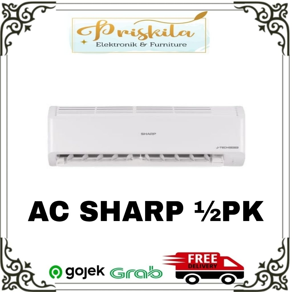 AC Sharp ½ Pk unit saja / sama pemasangan | Toko Priskila Elektronik Furniture Palembang