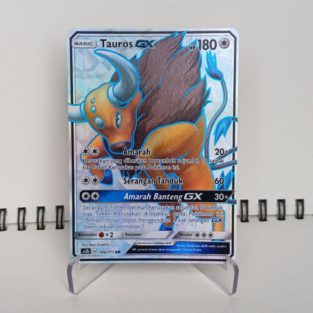 Tauros GX - Kartu Pokémon TCG Indonesia - Matahari & Bulan Kebangkitan Legenda Set B - AS2b | 186/17