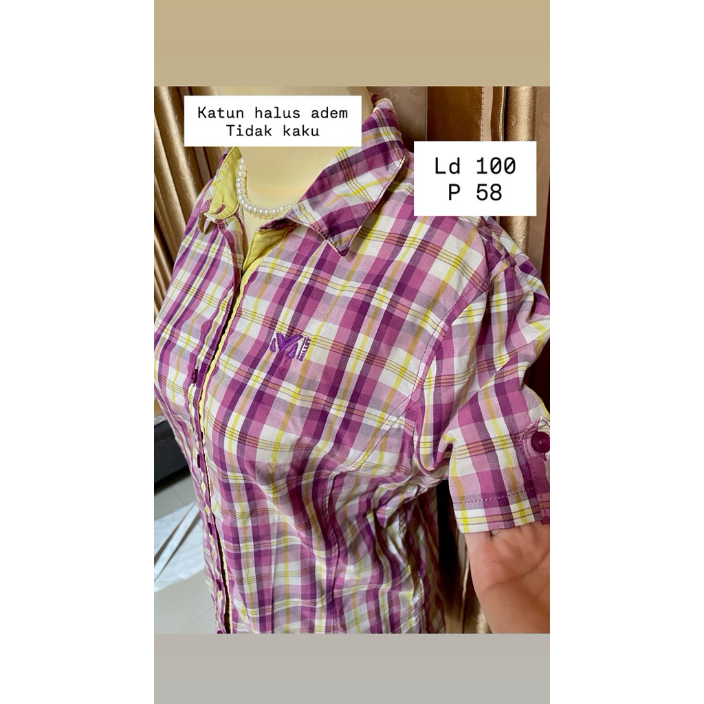 kemeja wanita lengan pendek pl