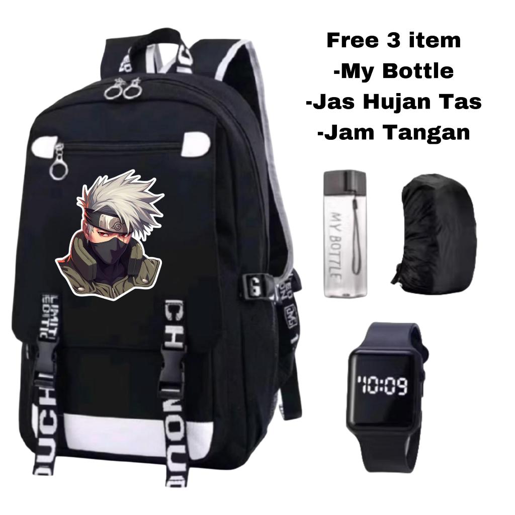 tas sekolah anime kakashi-tas ransel anime ninja-tas anak laki laki keren anime