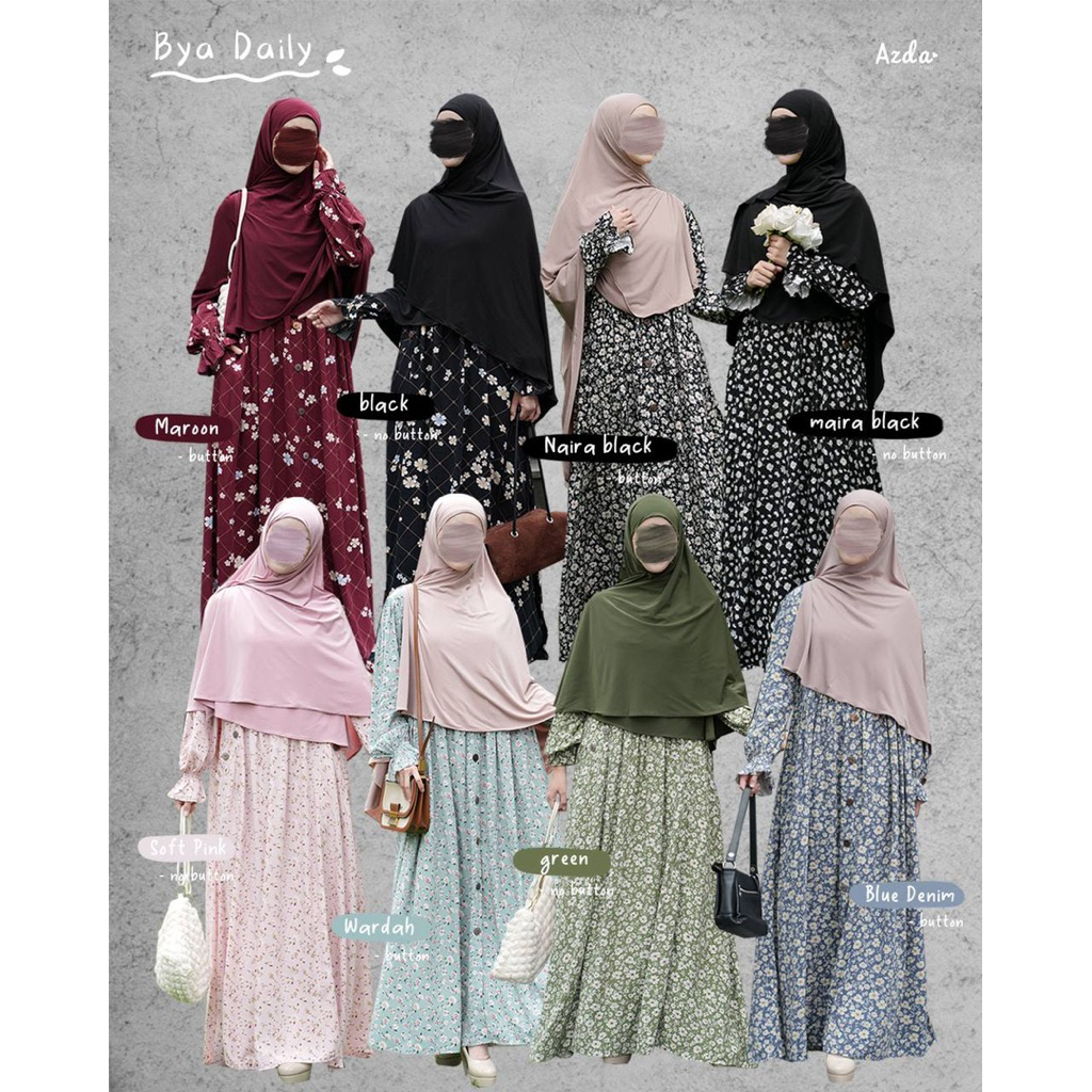 READY SIAP KIRIM GAMIS BYA DAILY AZDA/GAMIS DAILY RAYYON AZDA/GAMIS RAYON AZDA/GAMIS MURAH/GAMIS MOT