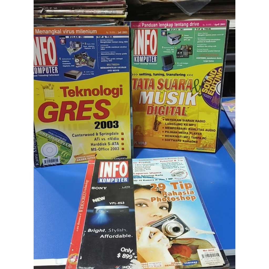 3 MAJALAH INFO KOMPUTER TEKNOLOGI GRES TATA SUARA 29 TIP RAHASIA PHOTOSHOP
