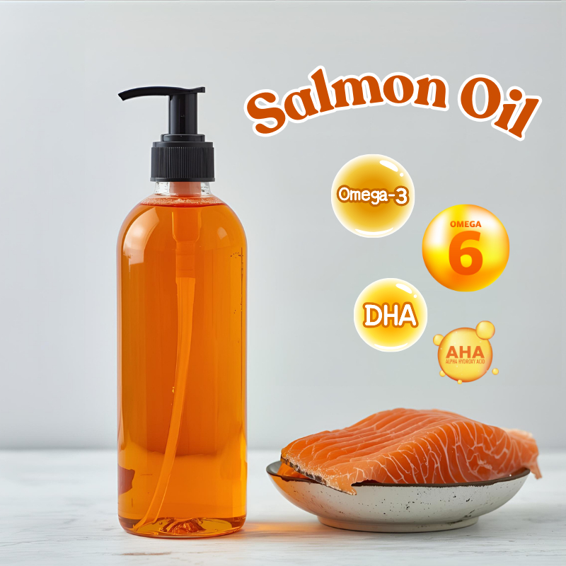 Salmon Oil suplemen Omega 3 & 6 Vitamin bulu kulit untuk anjing kucing / minyak ikan cair