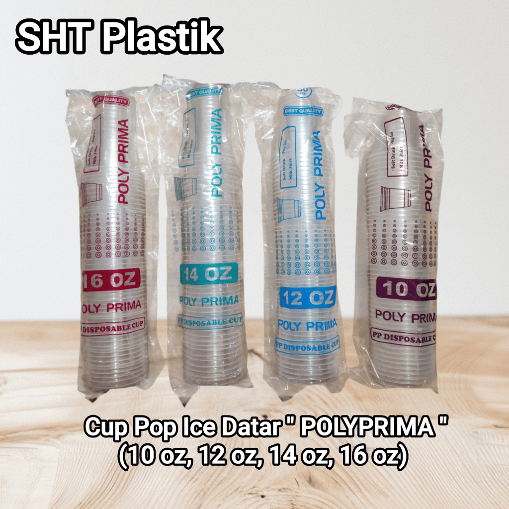 Cup Pop Ice Datar Polyprima Cup plastik cup jus cup bubur softdrink jasuke