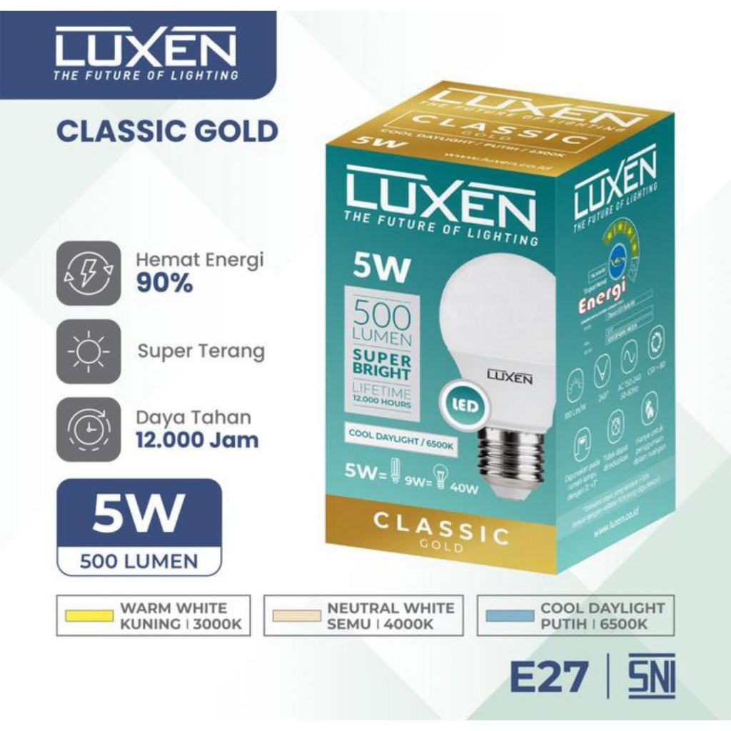 Led Bulb Luxen , Led Bulat Luxen 5W,7W,9W,12W,15W,18W