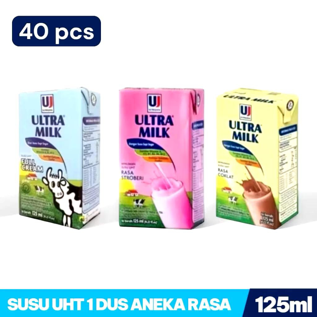

SUSU ULTRA MILK SUSU UHT 125 ML 1DUS ISI 40 PCS