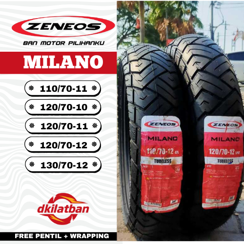 Ban Zeneos Zn88 Milano Ring 10,11,12 Tubeless (110/70 120/70 130/70) Untuk Motor Vespa, Fazio dll