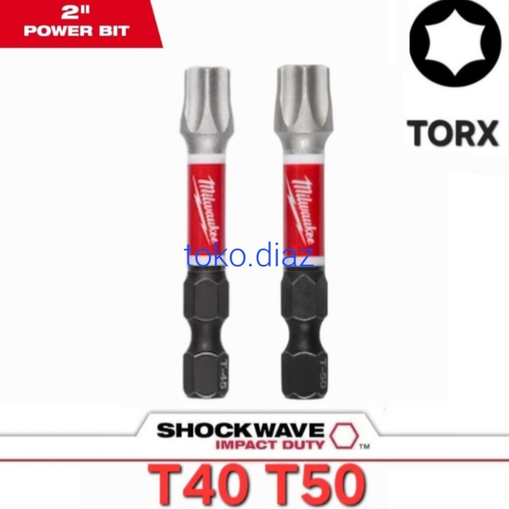 Mata Obeng Bintang Milwaukee T40 & T50 / panjang 50mm / Kunci Kaliper Honda / Kunci Kaliper Yamaha