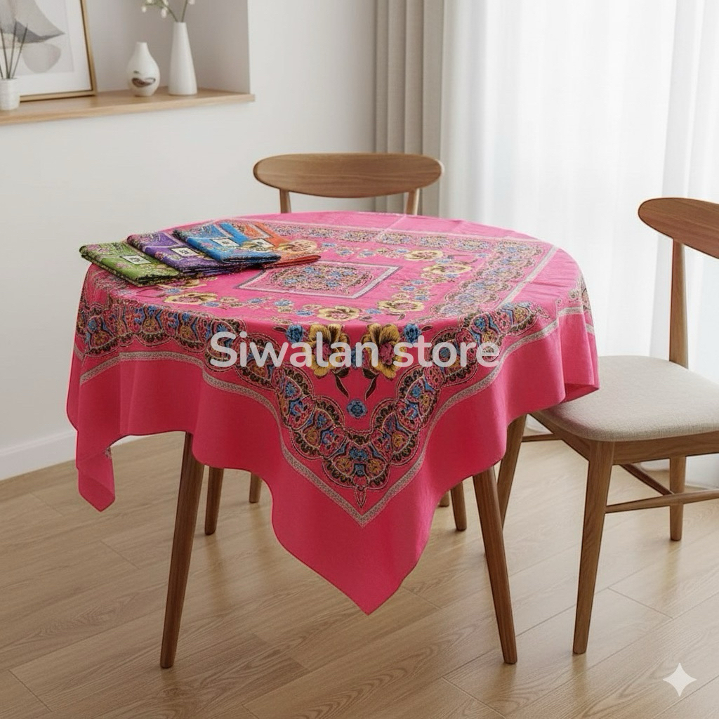 paket 10 pcs taplak meja kantor sekolah motif batik taplak meja guru sekolah segi empat bahan katun