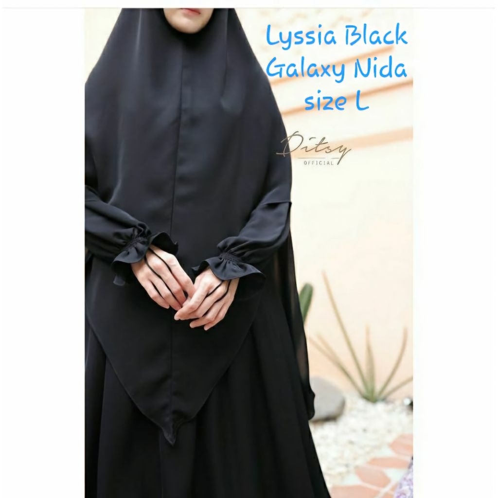 Preloved Ditsy Moslem (Lyssia) black sage edisi reject