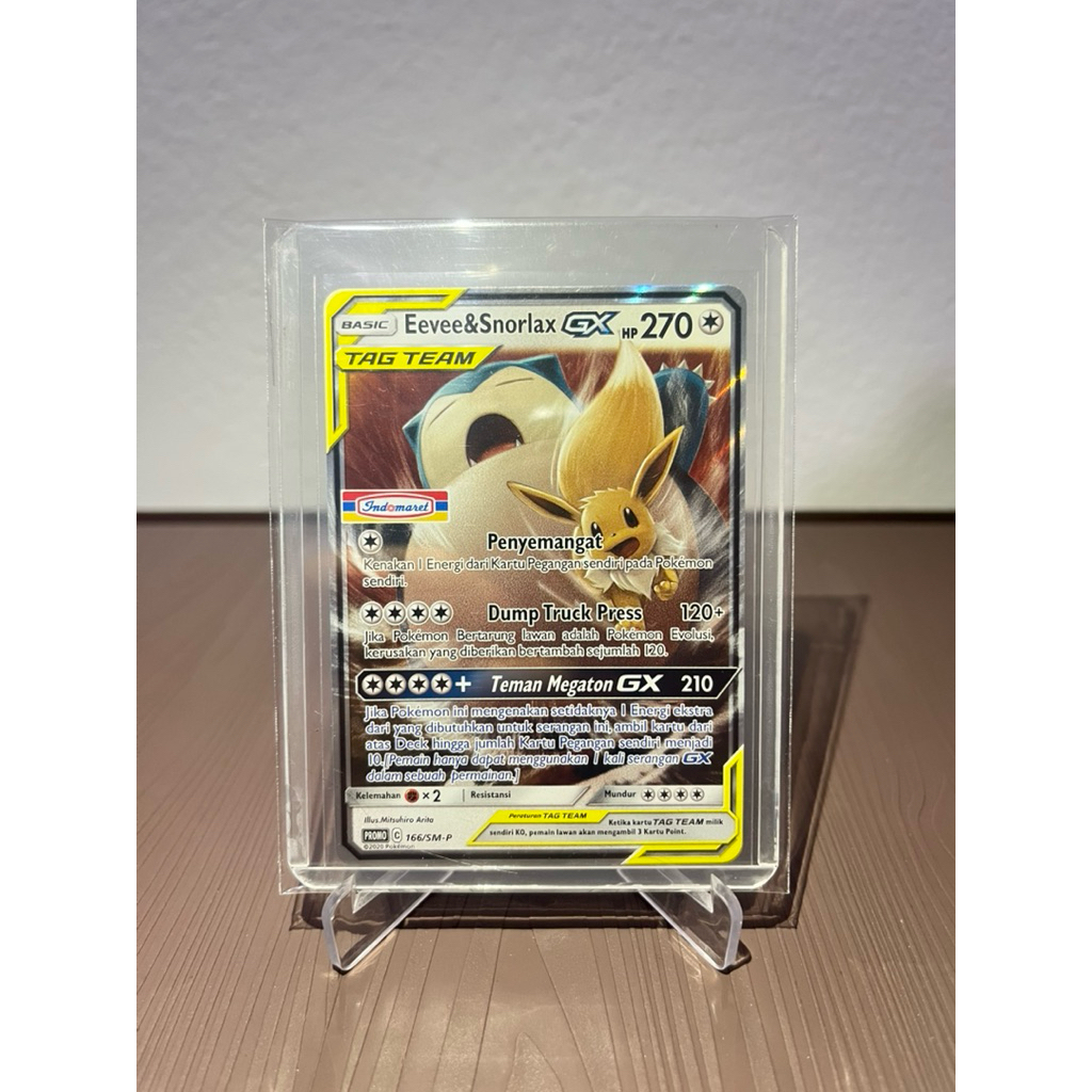PROMO Card Eevee&Snorlax GX Indomar 166/SM-P Pokemon Trading Card Game Indo