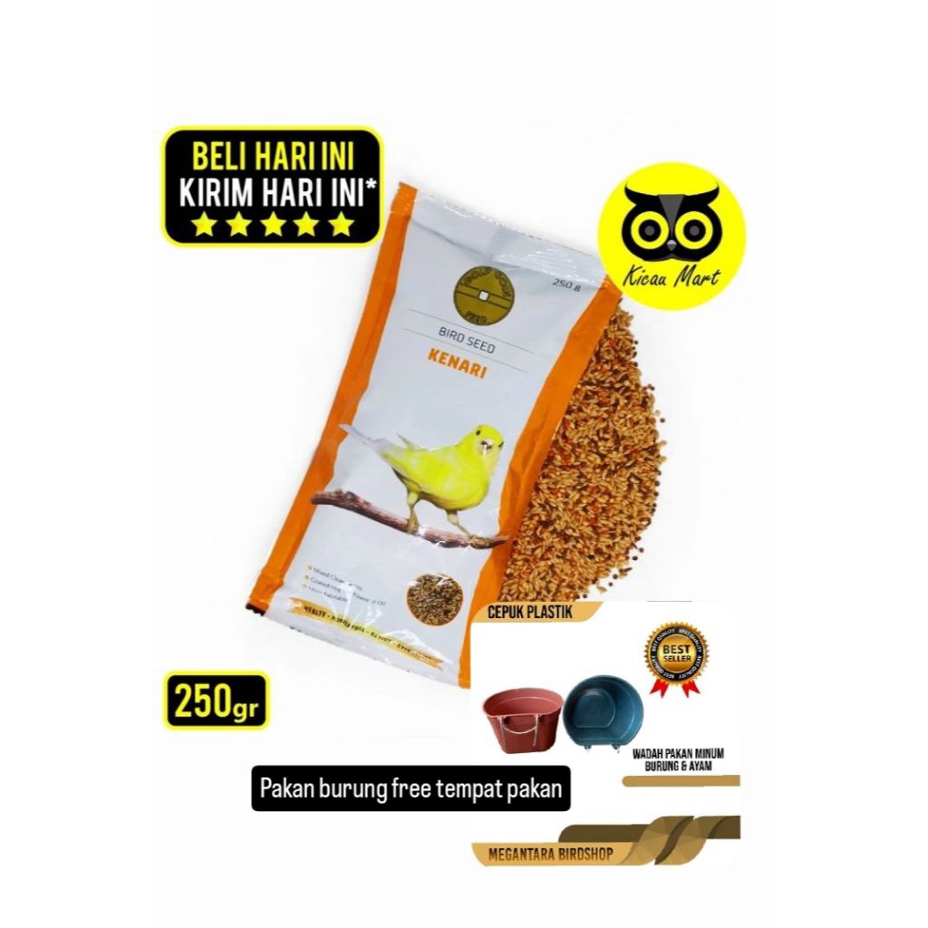 GOLD COIN Kenari pakan burung kenari FREE Cepuk tempat pakan