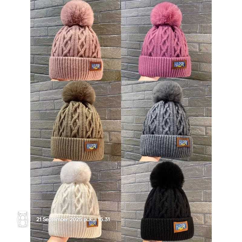 BY KINDLOVE Topi Kupluk  BARET RAJUT Topi Dewasa Knitted Hat Casual Korea Fashion CANTIK TERBARU UNI