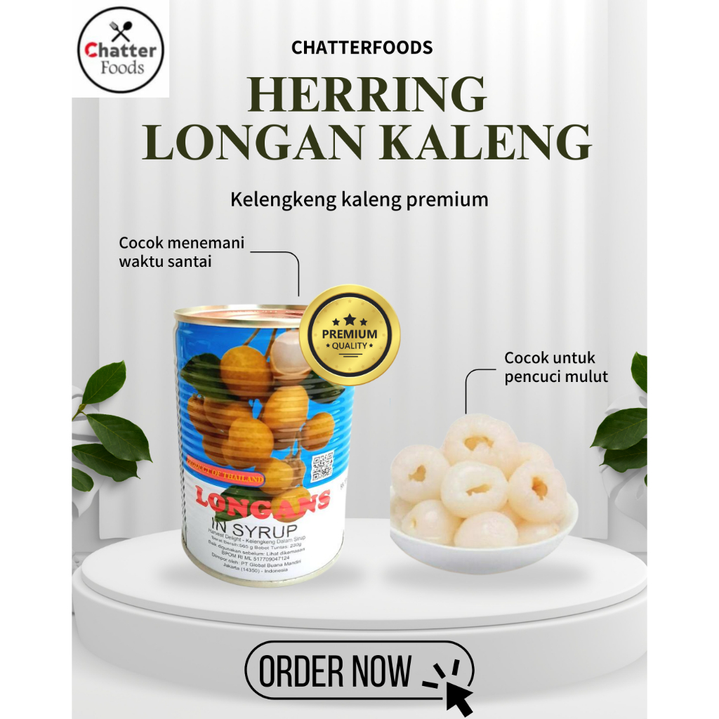 Herring Longan Kaleng 565gr / Longan Harvest Delight ORIGINAL / Kelengkeng PREMIUM 565gr