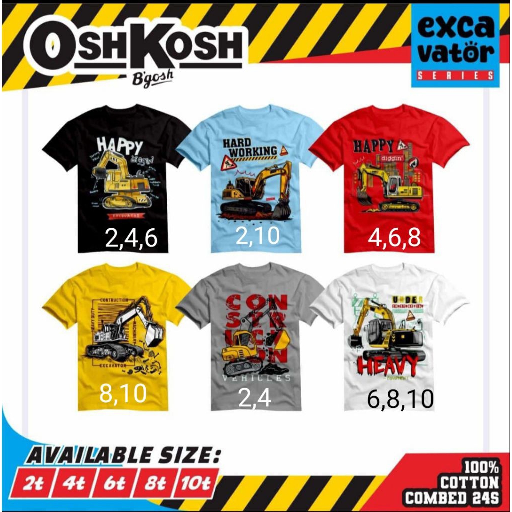 kaos anak laki-laki excavator by oshkosh