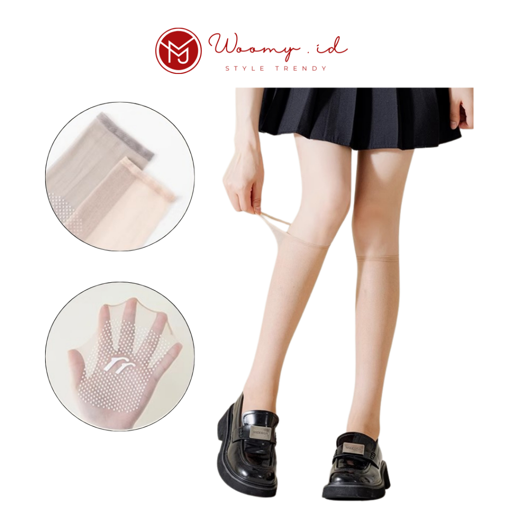 Woomy - KK708 Kaos Kaki Stocking Anti Licin Jempol Selutut Kaos Kaki Wanita Panjang Selutut Warna Ku