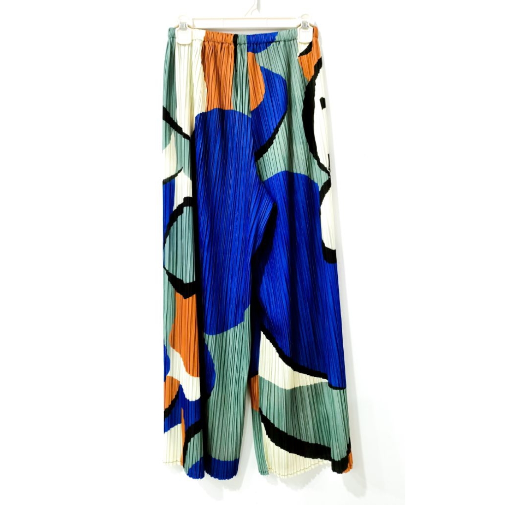 Celana kulot Plisket motif wanita