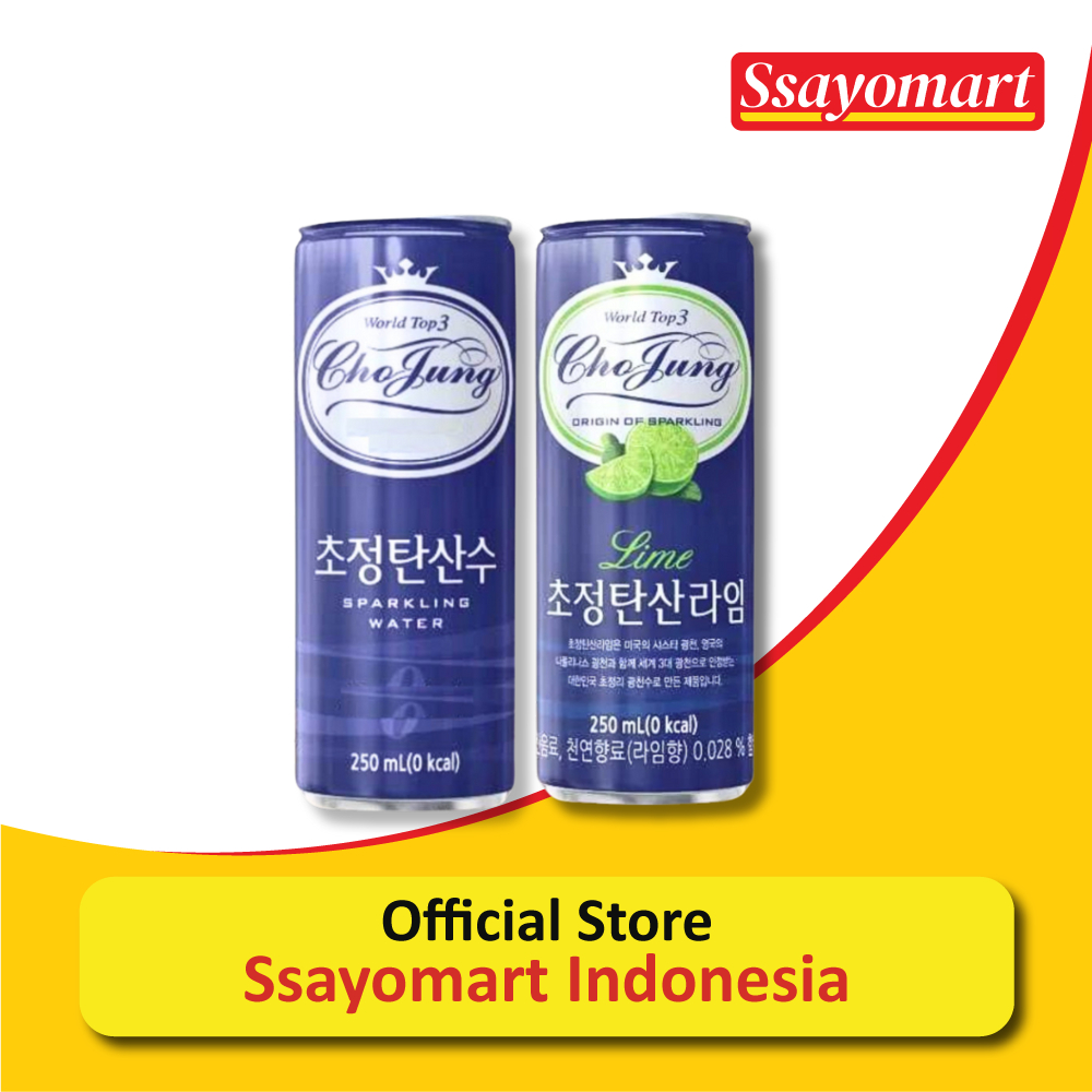 Cho Jung Sparkling Water 250ml / Air Mineral Berkarbonasi Korea (Original & Lime)