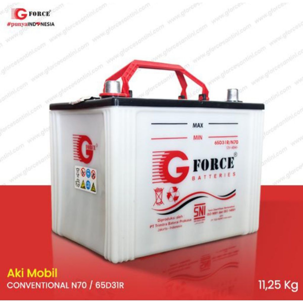 Aki Mobil G-Force N70/65D31R  Conventional (Aki Basah)