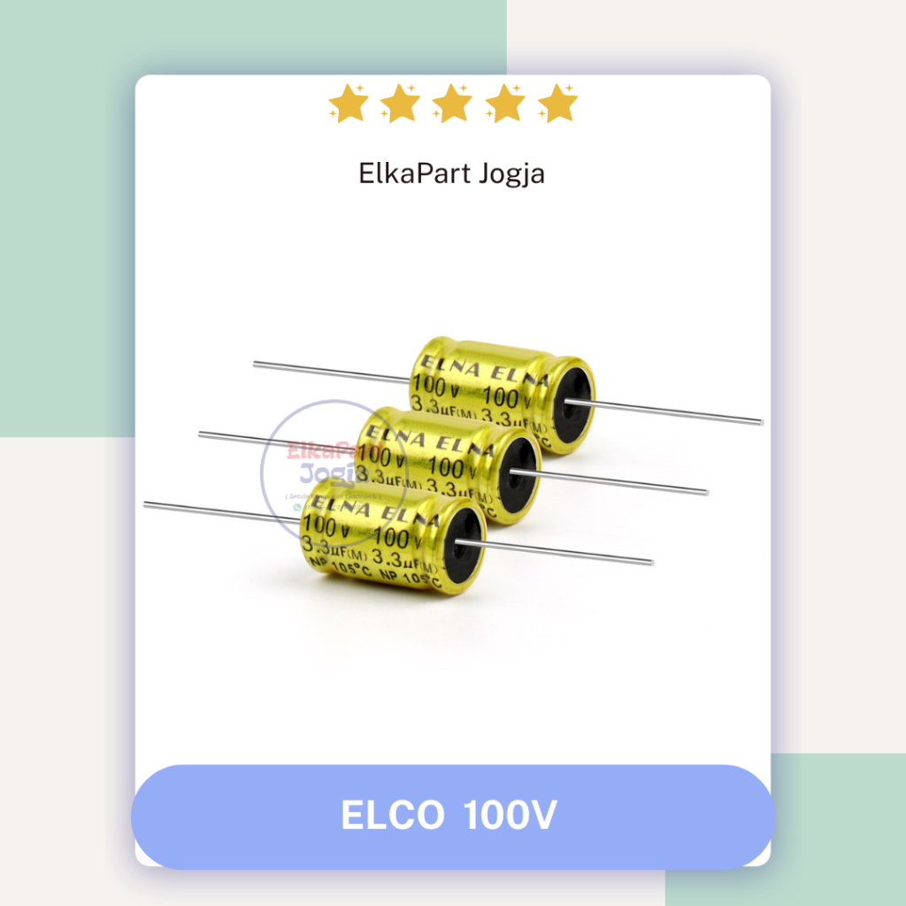 KAPASITOR ELKO NON POLAR GOLD 2.2uf 3.3uf  4.7uf  6.8uf  10uf  100V Elco non-polar horizontal emas E