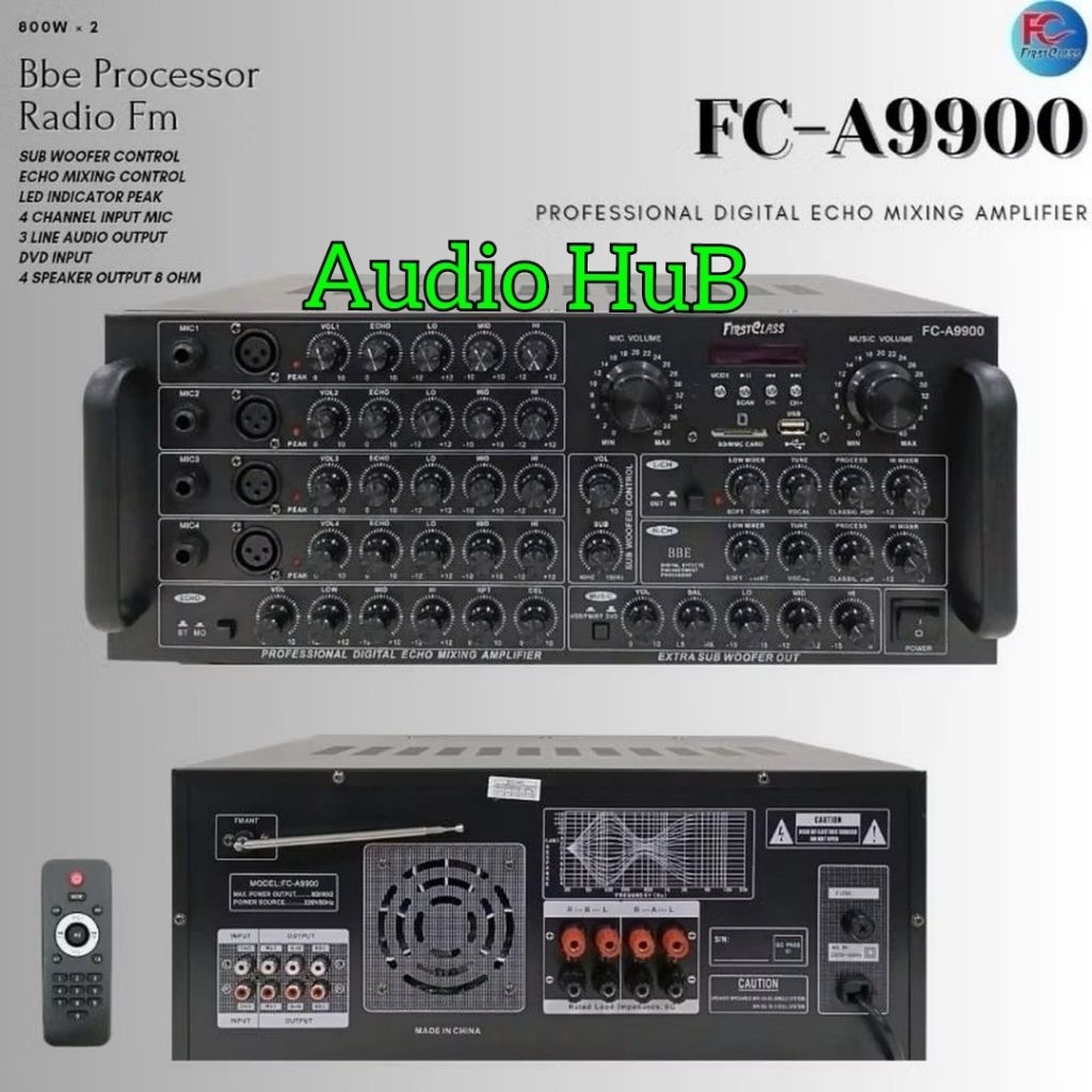 Ampli Digital Echo Mixing Amplifier Firstclass  FC-A9900 FCA 9900